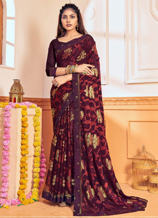 Purple Colour Keshu Brasso Mintorsi New Latest Designer Festive Wear Chiffon Saree Collection 27422